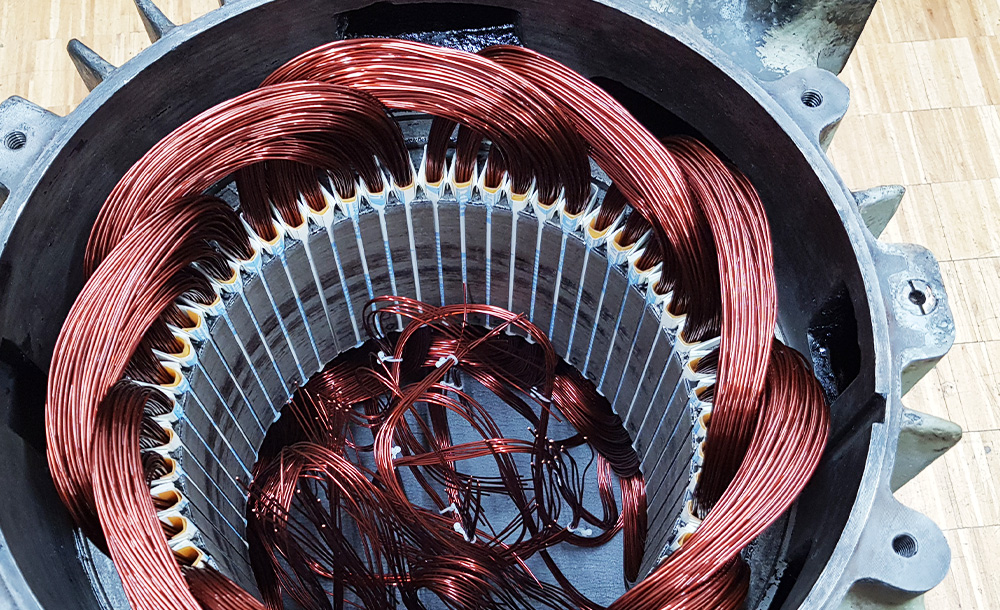 Elektromaschinenbau bei elektro SEIDINGER – Neuwicklung eines Elektromotor-Stators mit Kupferdraht